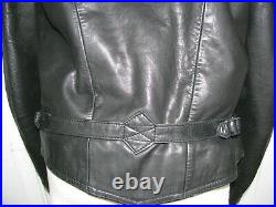 1940s WW2 German Luftwaffe Motorcycle black Leather jacket sz 42 L