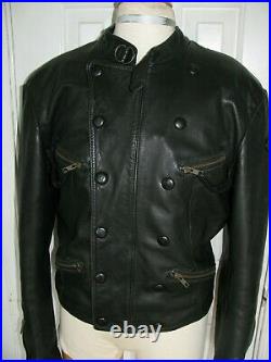 1940s WW2 German Luftwaffe Motorcycle black Leather jacket sz 42 L