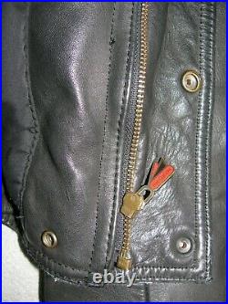 1940s WW2 German Luftwaffe Motorcycle black Leather jacket sz 42 L
