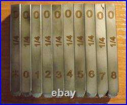 1/4 inch Number Stamp Set for Harley Davidson Punch dot
