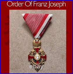 2 pcs Knight's Order of Franz Joseph I of Austria Brass Medal