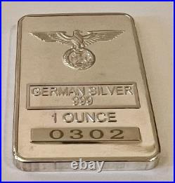 37 German World War II Replica Silver Plated Eagle Iron Cross 1 Ounce Alloy Bars