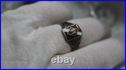 A GERMAN Silver 800 Enamel RING