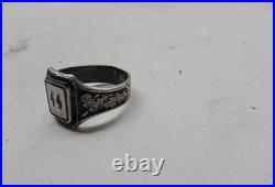A GERMAN Silver 800 Enamel Z RING
