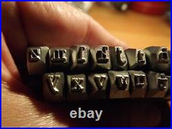 A set of stamps for German dog tags Lowercase letters 4 mm