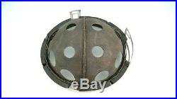 Aged Ww2 German Paratrooper Helmet Liner, Size 71 Omplete With Bolts