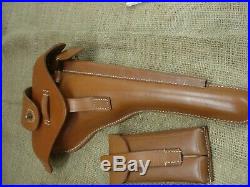 Artillery Luger reproduction stock and leather harness
