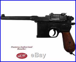 Authentic Gun Mauser Broomhandle C96 Pistol Non Firing Lacquered Wood Grips