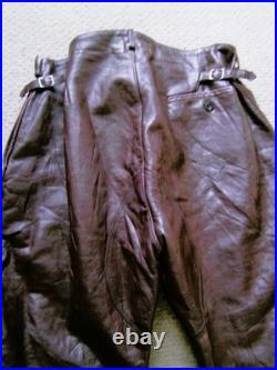 Authentic larger size Leather Breeches, WW2 Style, Brown, Excellent Condition