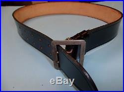 B3892L WW2 German Officers Black Leather Belt
