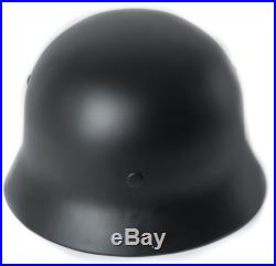 Black Collectable WW2 German M35 Motorcycle Helmet Army Field Helmet