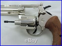 Bruni Nickel Finish Replica Colt Python. 357 Magnum Revolver 9mm Prop Gun