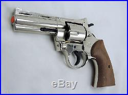 Bruni Nickel Finish Replica Colt Python. 357 Magnum Revolver 9mm Prop Gun