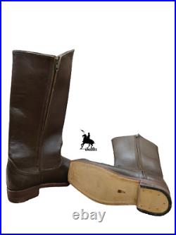 Cavalry Boot Brown With Zipper Us Size 6 to 15