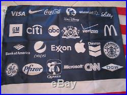 Corporate America American Flag 5'x3' feet OCCUPY Wall Street Anonymous OWS ANON