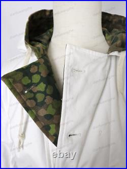 Cosplay WORLD WAR II GERMAN DOT44 PEAS CAMO &WHITE WINTER REVERSIBLE PARKA M
