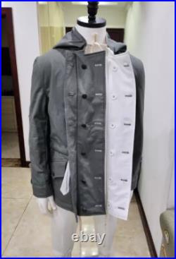 Cosplay WORLD WAR II GERMAN Military Gray &WHITE WINTER REVERSIBLE PARKA, S