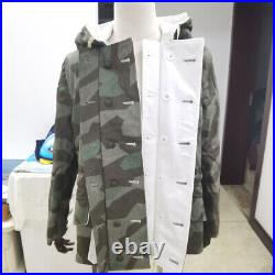 Cosplay WORLD WAR II GERMAN SPLINTER CAMO &WHITE WINTER REVERSIBLE PARKA, XXXL