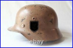 DAK Afrikakorps Camo Size 66 M40 Helmet (Restored) German Made Heavy & Strong