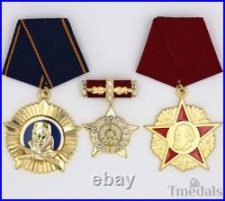 DDR Medal Set Hero of GDR, Karl Marx, Scharnhorst Germany Full Size Replica