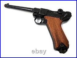 Denix WWII German Naval Luger P-08 Replica Pistol Wood Grips