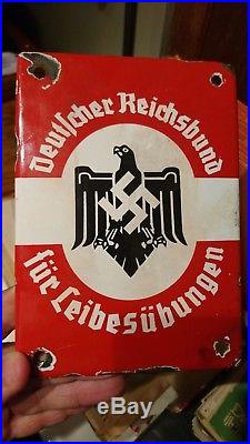 Deutscher reichsbund fur leibesubungen german original plate NSRL VERY RARE