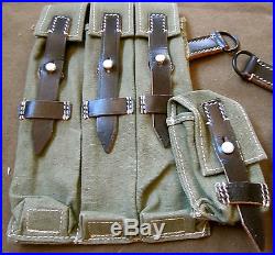 F4x WWII GERMAN WAFFEN HEER ARMY MP38 MP40 MG GREEN CANVAS AMMO POUCHES