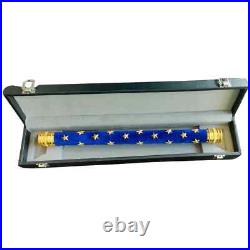 French Field Marshal Baton Replica Blue Velvet with Gold Stars With Box