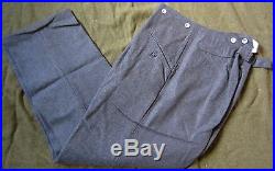 G00B WWII GERMAN HEER WAFFEN M37 WOOL COMBAT STONE GREY TROUSERS- SIZE SMALL