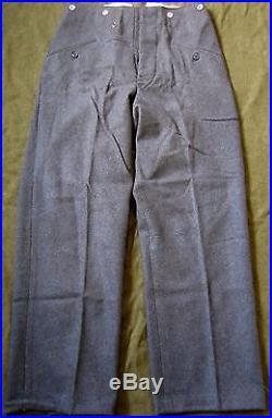 G00B WWII GERMAN HEER WAFFEN M37 WOOL COMBAT STONE GREY TROUSERS- SIZE SMALL