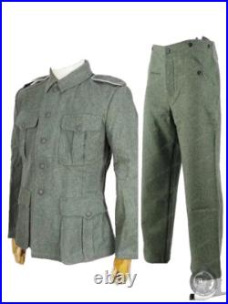 GERMAN ARMY M40 FIELD WOOL PANZER JACKET & PANTS SUIT SIZE L WW2 Replica