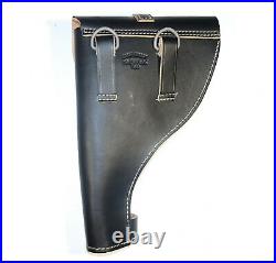 GERMAN ARMY REPRO WW2 BLACK LEATHER FLARE HOLSTER WITH PUSH ROD dated 1940