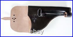 GERMAN ARMY REPRO WW2 BLACK LEATHER FLARE HOLSTER WITH PUSH ROD dated 1942