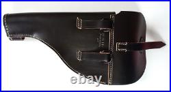 GERMAN ARMY REPRO WW2 BLACK LEATHER FLARE HOLSTER WITH PUSH ROD dated 1942