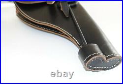 GERMAN ARMY REPRO WW2 BLACK LEATHER FLARE HOLSTER WITH PUSH ROD dated 1942