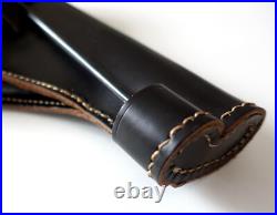 GERMAN ARMY REPRO WW2 BLACK LEATHER FLARE HOLSTER WITH PUSH ROD dated 1942