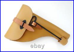GERMAN ARMY REPRO WW2 BROWN +TAN ERSATZ FLARE HOLSTER WITH PUSH ROD RBNr #ed