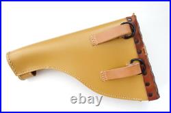 GERMAN ARMY REPRO WW2 BROWN +TAN ERSATZ FLARE HOLSTER WITH PUSH ROD RBNr #ed