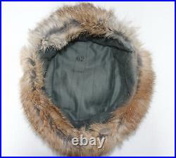 GERMAN ARMY WW2 REPRO EAST FRONT REAL RABBIT FUR USHANKA HAT Dnk 1943 Sz62 7 3/4