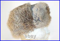 GERMAN ARMY WW2 REPRO EAST FRONT REAL RABBIT FUR USHANKA HAT Sz57 (7 1/8)