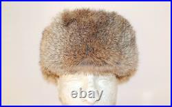 GERMAN ARMY WW2 REPRO EAST FRONT REAL RABBIT FUR USHANKA HAT Sz57 (7 1/8) GERMAN ARMY WW2 REPRO EAST FRONT REAL RABBIT FUR USHANKA HAT Sz57 (7 1/8)