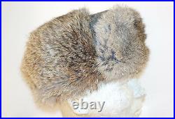 GERMAN ARMY WW2 REPRO EAST FRONT REAL RABBIT FUR USHANKA HAT Sz59 (7 3/8)