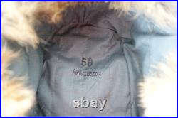 GERMAN ARMY WW2 REPRO EAST FRONT REAL RABBIT FUR USHANKA HAT Sz59 (7 3/8)