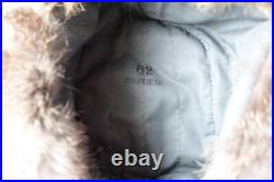 GERMAN ARMY WW2 REPRO EAST FRONT REAL RABBIT FUR USHANKA HAT Sz62 7 3/4