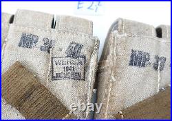 GERMAN ARMY WW2 WWII REPRO AFRIKAKORPS 9mm ammo pouches for 6 mags AGED inv #E27 GERMAN ARMY WW2 WWII REPRO AFRIKAKORPS 9mm ammo pouches for 6 mags AGED inv #E27