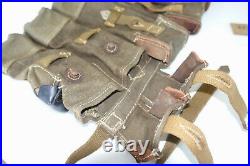 GERMAN ARMY WWII REPRO KURTZ 8mm AMMO POUCHES AGED RED STRIPE back strap inv#E20