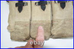 GERMAN ARMY WWII REPRO KURTZ 8mm AMMO POUCHES AGED REINFORCED red stripe inv#E17