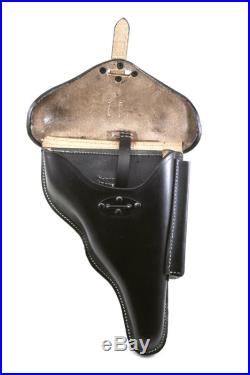 GERMAN BLACK LEATHER WALTHER P38 HOLSTER WW2 DATED 1942