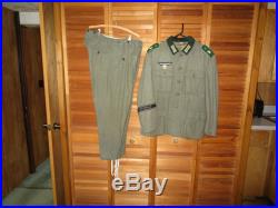 GERMAN GD WOOL TUNIC AND TROUSERS SET USED 46-48 CHEST 38-40 With 30 INSEAM