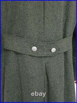 GERMAN M36 FIELD SILVER BUCKLE WOOL GREATCOAT TRENCH COAT SIZE XL WW2 Replica